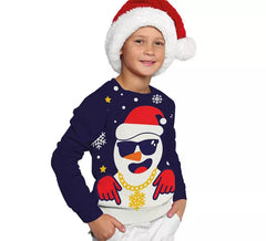 Camisola engraçada de Natal do Pai Natal para crianças