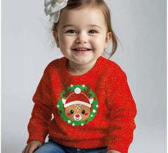 Camisola de Natal com renas brilhantes para bebé