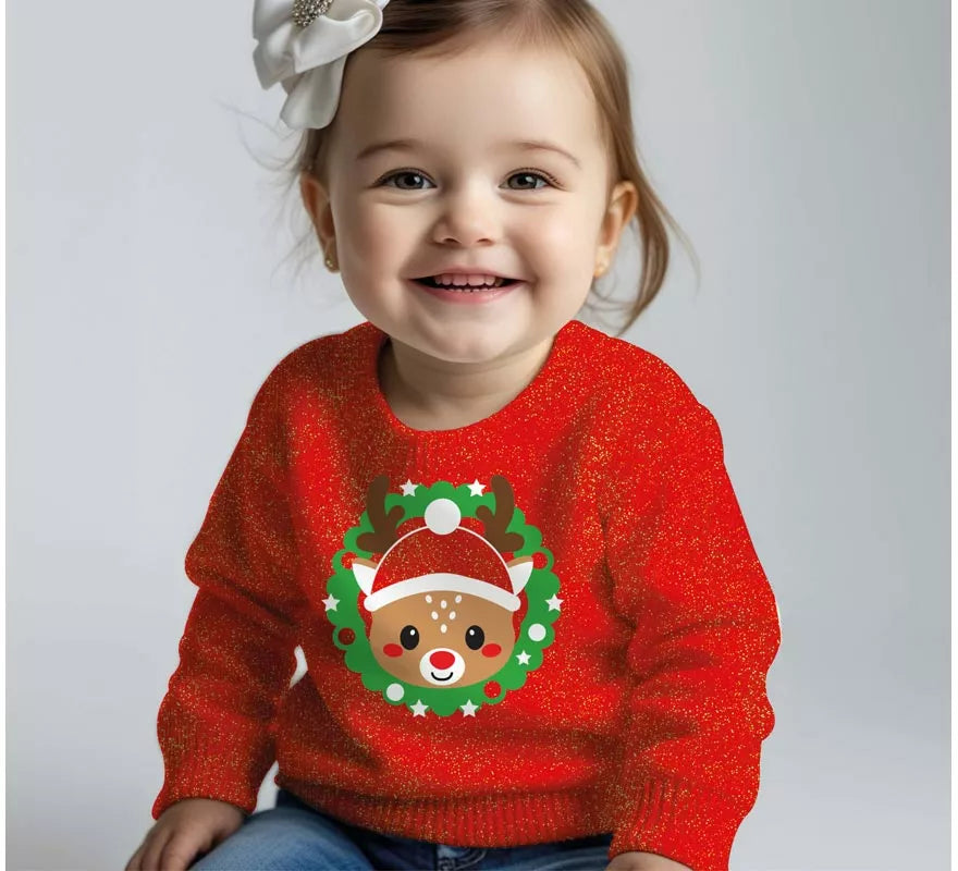 Translation missing: pt-PT.Jersey Navideño de Reno con Purpurina para bebé