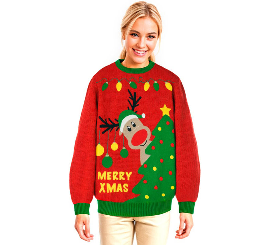 Translation missing: pt-PT.Jersey Navideño Renito con Luces para adulto