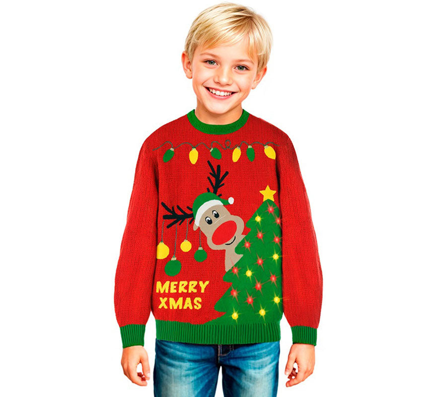 Translation missing: pt-PT.Jersey Navideño Renito con Luces para niños