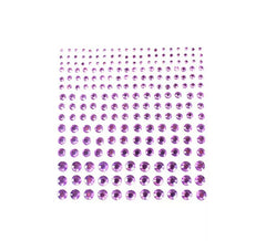 Joias adesivas de diamante com brilho roxo adulto