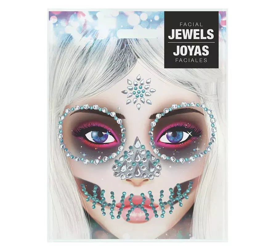Translation missing: pt-PT.Joyas Faciales Adhesivas de Calavera Verde