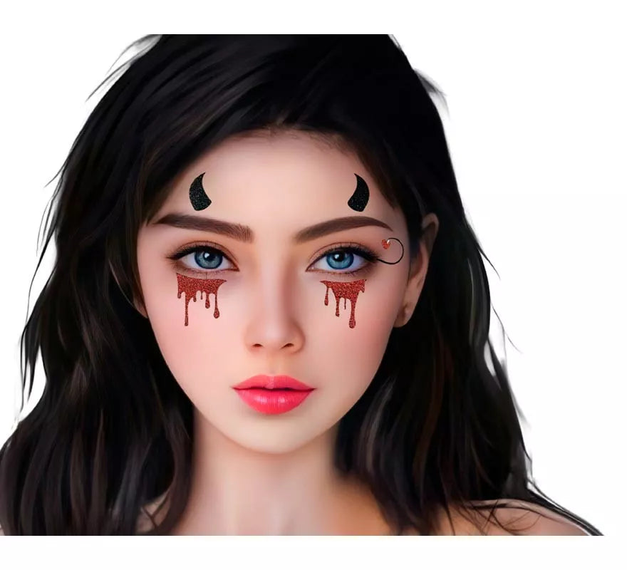 Translation missing: pt-PT.Joyas Faciales adhesivas Gemas demonio adulto