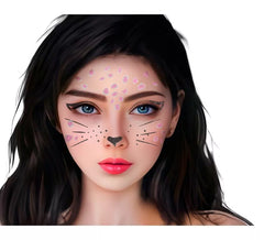 Joias faciais adesivas gemas gato adulto