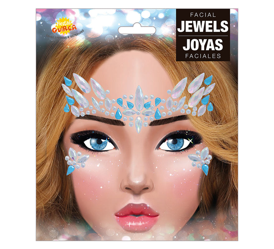 Translation missing: pt-PT.Joyas Faciales Azules y Blancas Adhesivas