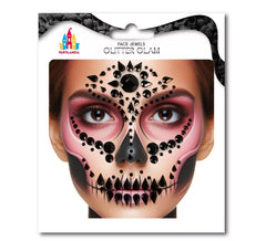 Joias faciais Skull Fashion joias pretas para adultos