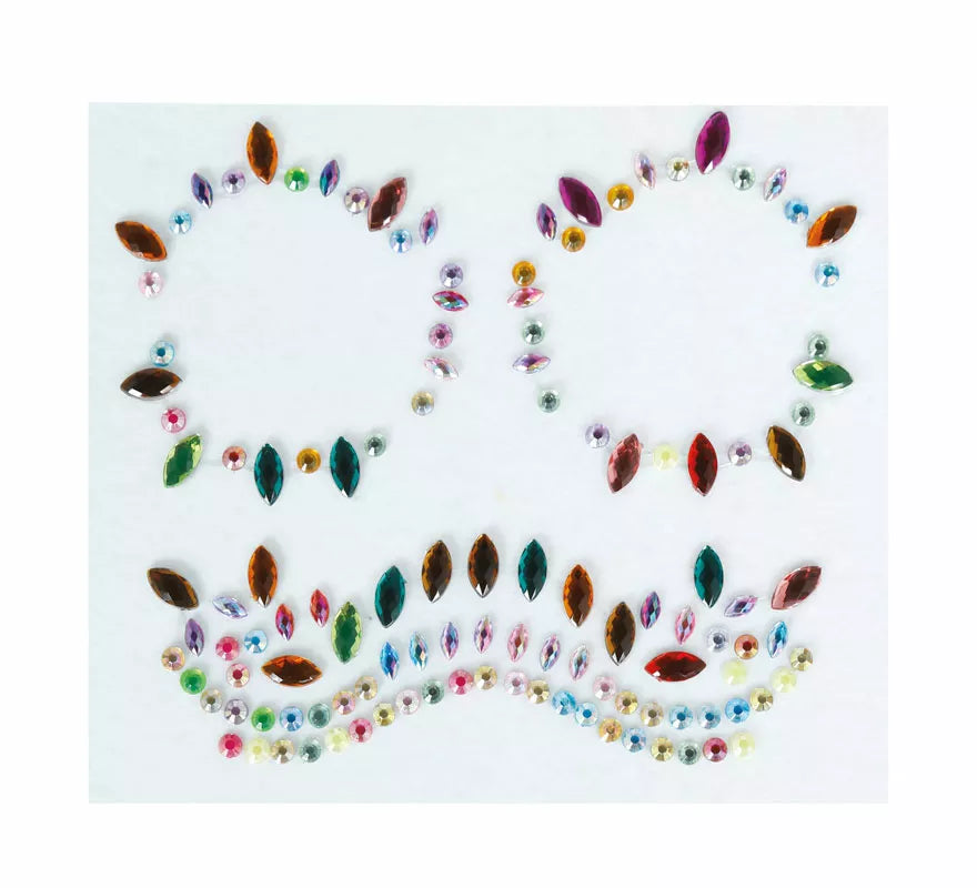 Translation missing: pt-PT.Joyas Faciales Calavera multicolor Adhesivas de 13x15 cm