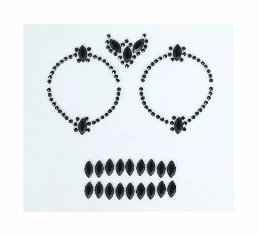 Translation missing: pt-PT.Joyas Faciales Calavera negro Adhesivas de 13x15 cm