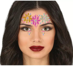 Joias faciais de flor de néon