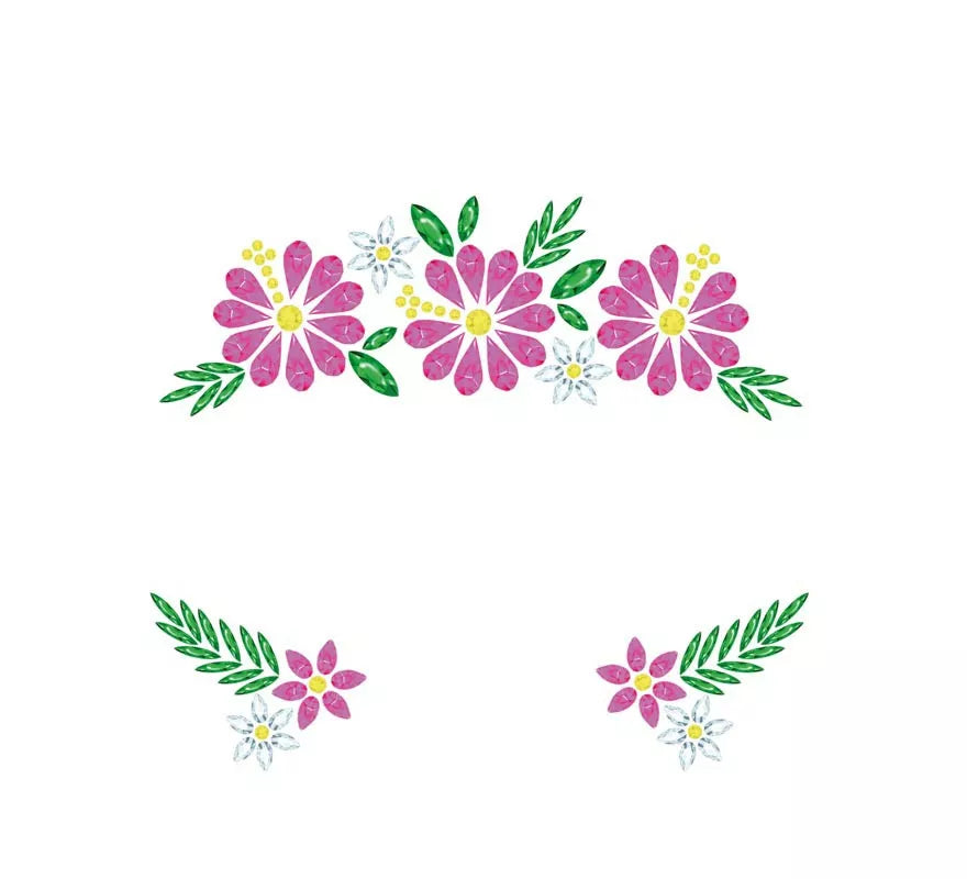 Translation missing: pt-PT.Joyas Faciales Flores rosa y verde