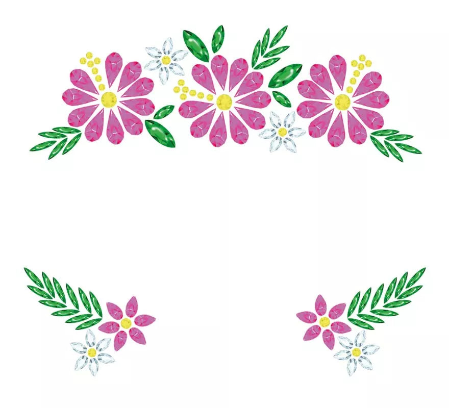 Translation missing: pt-PT.Joyas Faciales Flores rosa y verde