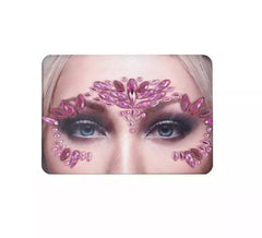Joias faciais, gotas rosa brilhantes