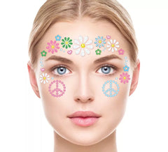Joias florais para rosto hippie