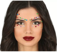 Joias Faciais Cílios e Sobrancelhas Estrelas Multicoloridas