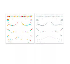 Jóias faciais com pontos de brilho em cores variadas