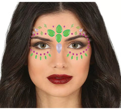 Joias faciais verde neon