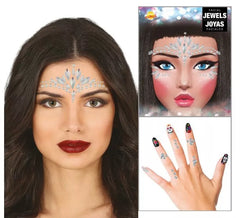 Joias prateadas para rosto e unhas Diamantes elegantes