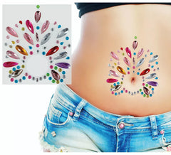 Joia de umbigo multicolorida 12x20 cm adulto