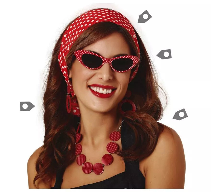 Translation missing: pt-PT.Kit Años 50: Cinta cabeza, Gafas, Pendientes y Collar