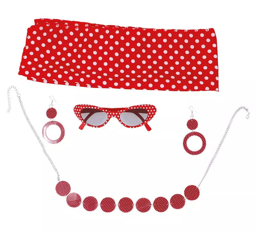 Translation missing: pt-PT.Kit Años 50: Cinta cabeza, Gafas, Pendientes y Collar