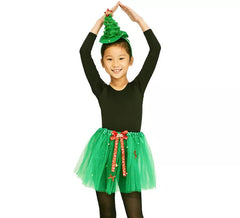 Kit Árvore de Natal Infantil 30 cm: Tiara 28 cm e Tutu