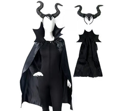 Kit Bruxa Malvada: Capa e Tiara com Chifres