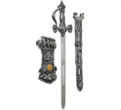 Kit de Cavaleiro Medieval: Espada e Manopla de 65 cm