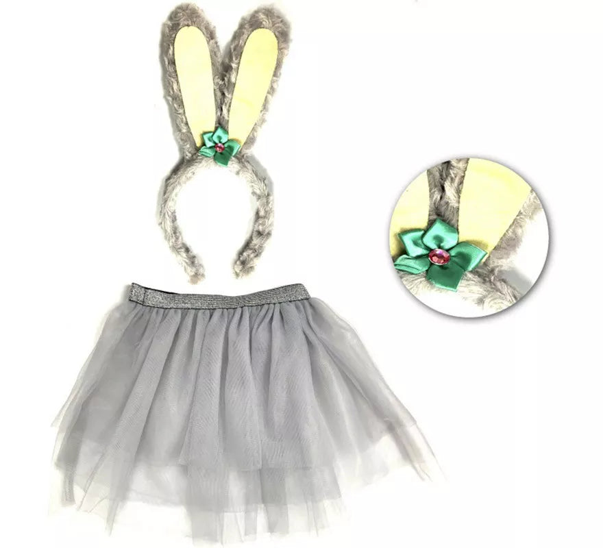 Translation missing: pt-PT.Kit Conejita Gris Infantil: Tutú y Diadema