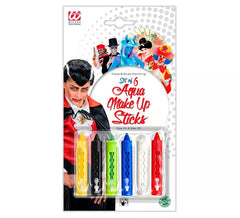 Kit de 6 Bastões de Maquiagem à Base de Água com Dispenser 18 ml