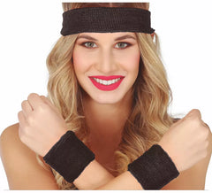 Kit Aeróbica Adulto: 2 pulseiras e fita preta
