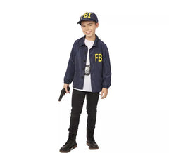 Kit infantil de agente do FBI: jaqueta e boné