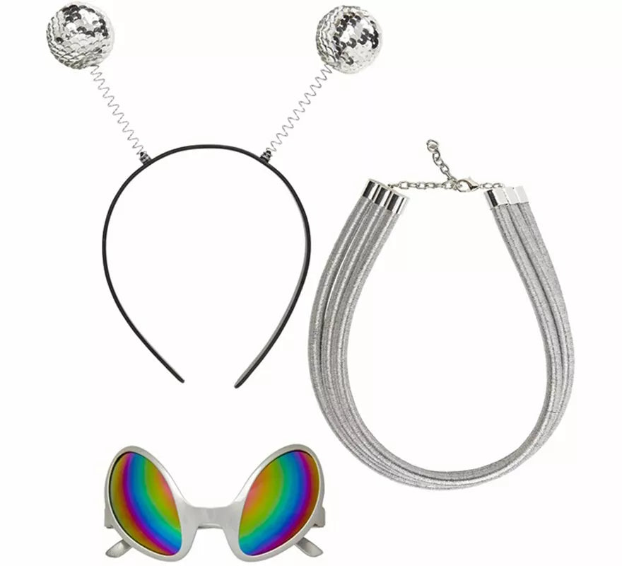 Kit de Alien del Espacio: Diadema, Gafas y Collar