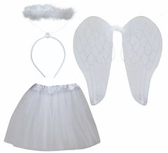 Kit Anjo Infantil: Asas, tiara e saia