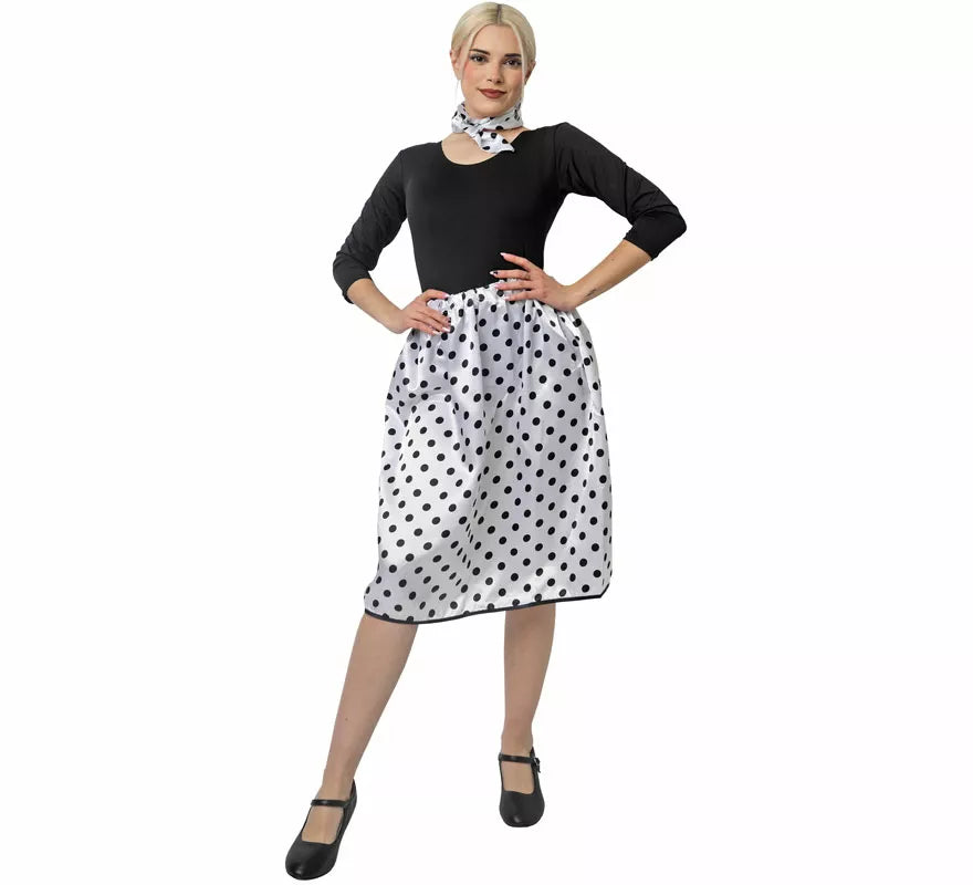 Kit de Años 50 de rasete para mujer: Pañuelo y Falda