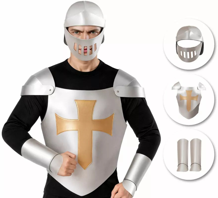 Translation missing: pt-PT.Kit de Armadura Medieval plateada para hombre