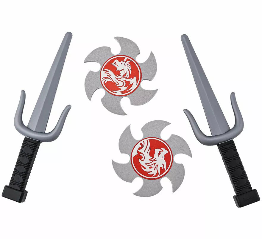 Translation missing: pt-PT.Kit de Armas Ninja: 2 Dagas y 2 Estrellas de plástico