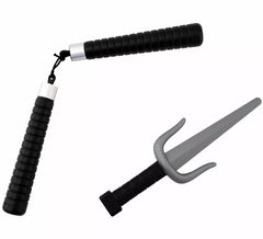 Kit de Armas Ninja: Nunchaku e Adaga de Plástico