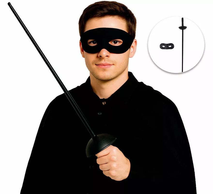 Translation missing: pt-PT.Kit de Bandido: Antifaz y Espada de 62x5 cm de plástico