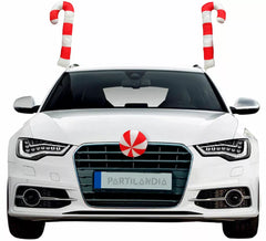 Kit de decoração para carro com bengalas e bolas de Natal