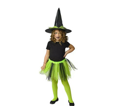 Kit Bruxa Infantil: Tutu e Chapéu Verde