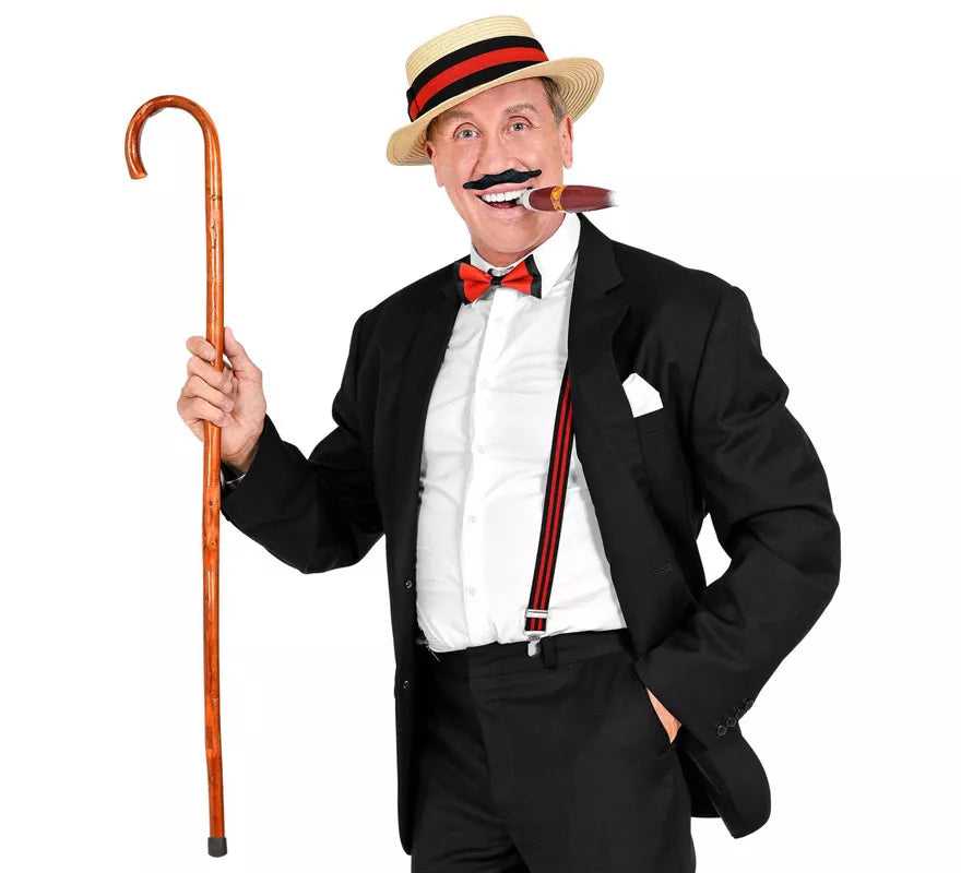 Translation missing: pt-PT.Kit de Caballero de los años 20: Sombrero, Tirantes, Pajarita, Puro y Bigote