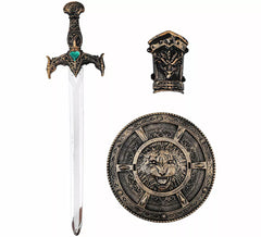 Kit de Cavaleiro: Escudo, Bracelete e Espada, 50x13 cm, em plástico