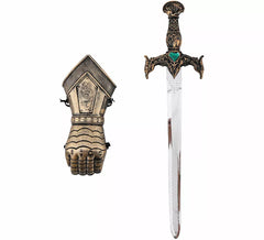 Kit de Cavaleiro: Manopla e Espada, 50x13 cm, em plástico