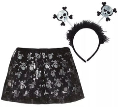 Kit Caveira Infantil: Tutu e Tiara 30 cm