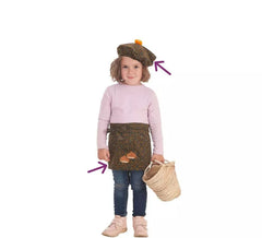 Kit de castanhas para bebê: avental e boné com flores
