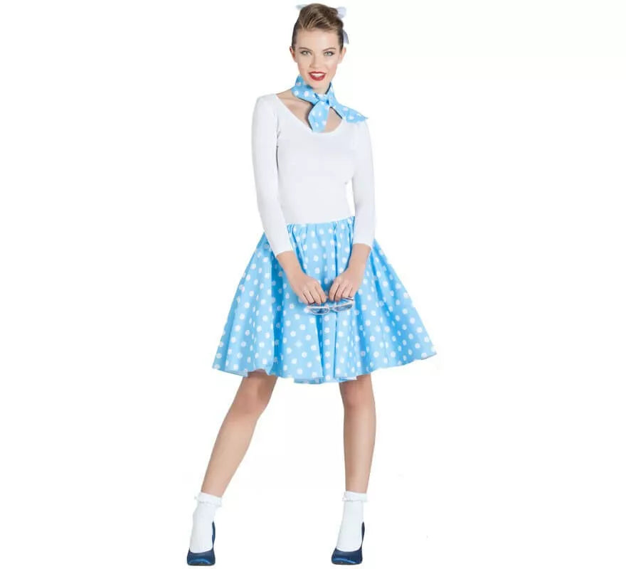 Translation missing: pt-PT.Kit de Chica Pin Up Azul para mujer: Falda y Pañuelo