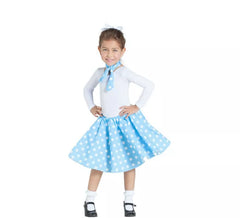 Kit Pin Up Girl Azul para Meninas: Saia e Lenço