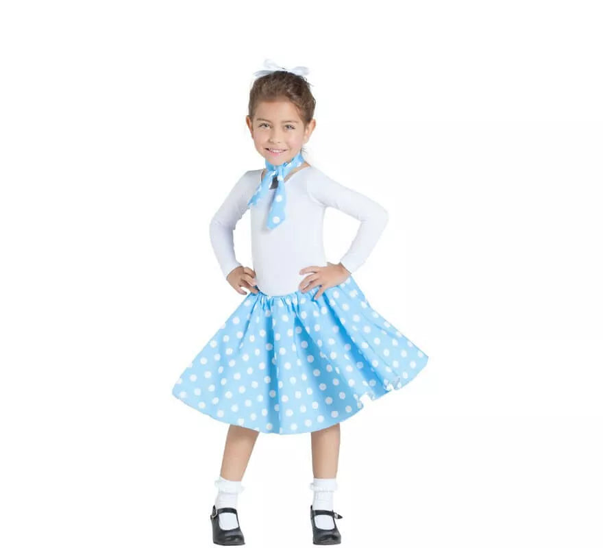 Translation missing: pt-PT.Kit de Chica Pin Up Azul para niña: Falda y Pañuelo