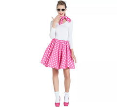 Kit rosa Pin Up Girl para mulheres: saia e cachecol